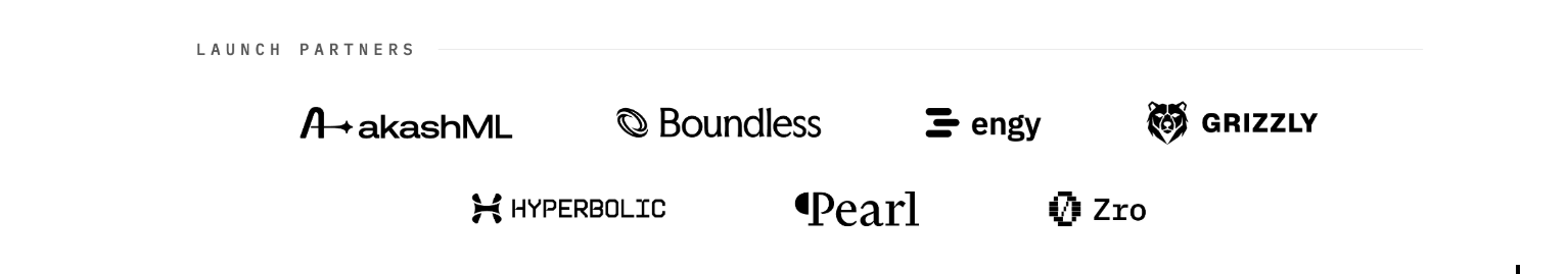 Liquid Inference launch partners: akashML, Boundless, engy, Grizzly, Hyperbolic, Pearl and Zro